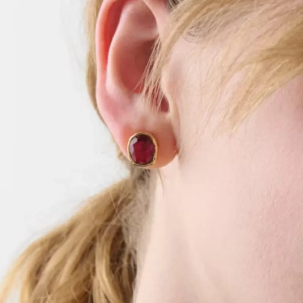 kate spade Ruby/Gold High Shine Studs/NWT